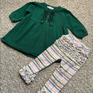 12-18m Ruffle Butts sweater and legging set